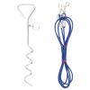 Dog Tie Out Cable Blue Galvanized Iron, Steel Wire, PVC