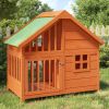 Dog Kennel Brown and Green Solid Pine Wood, Plywood