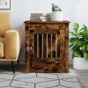 Dog Crate Furniture Smoked Oak Engineered wood, steel