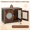 2-in-1 Dog Crate End Table - Rustic Brown, 88lbs Capacity, Farmhouse Style, 32.5"x18.5"x23.5"