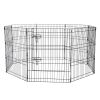 Dog Playpen, 8 Pcs 30"H x 24"W Panels Foldable Metal Pet Exercise Pen, Dog Fence Indoor and Outdoor Pen with Door, Bottom Pad and Top Cover