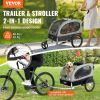 Dog Bike Trailer, Supports up to 88 lbs, 2-in-1 Pet Stroller Cart Bicycle Carrier, Easy Folding Cart Frame with Quick Release Wheels