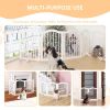 27.6" Height Tall Freestanding Pet Gate, 4 Panels Foldable Dog Gate