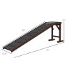 Dog Ramp Pet Ramp for Bed with Non-Slip Carpet, Top Platform, 74" x 16" x 25", Brown