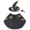 New Halloween printing wizard cloak set pet dog cat hat set jewelry