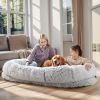 Human Dog Bed, Large Size Fits You and Pets, Washable Faux Fur Dog Bed for People Doze Off, Napping Orthopedic Dog Bed, Present Plump Pillow, Blanket